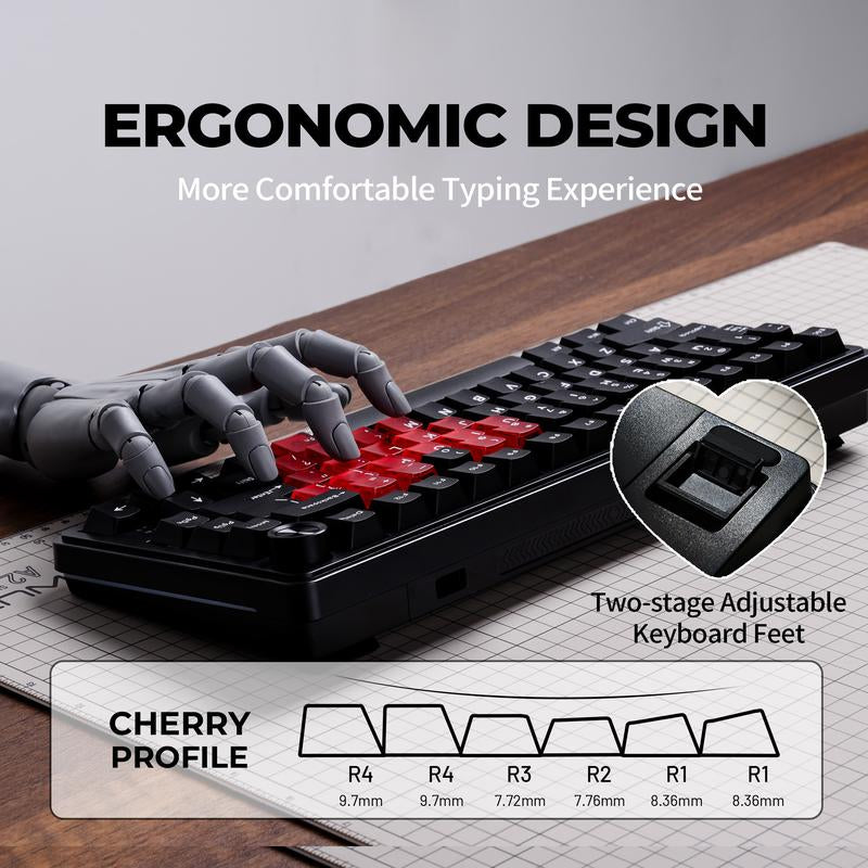 XVX M75 Lumina Tri-Mode 75% Mechanical Wireless Keyboard with Knob