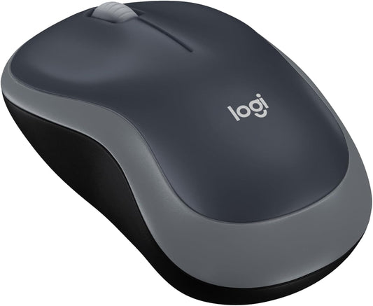 M185 Wireless Mouse, 2.4Ghz with USB Mini Receiver, 12-Month Battery Life, 1000 DPI Optical Tracking, Ambidextrous, Compatible with PC, Mac, Laptop - Grey