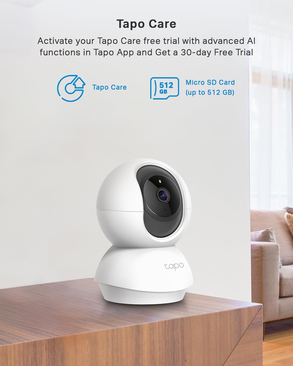 C210 2K 3MP Pan/Tilt Indoor Camera House Security Camera, Wifi Camera, No Monthly Fee, AI Detection, Dog Puppy Camera, Baby Camera Monitor, 360° View, Night Vision, Works with Alexa & Google