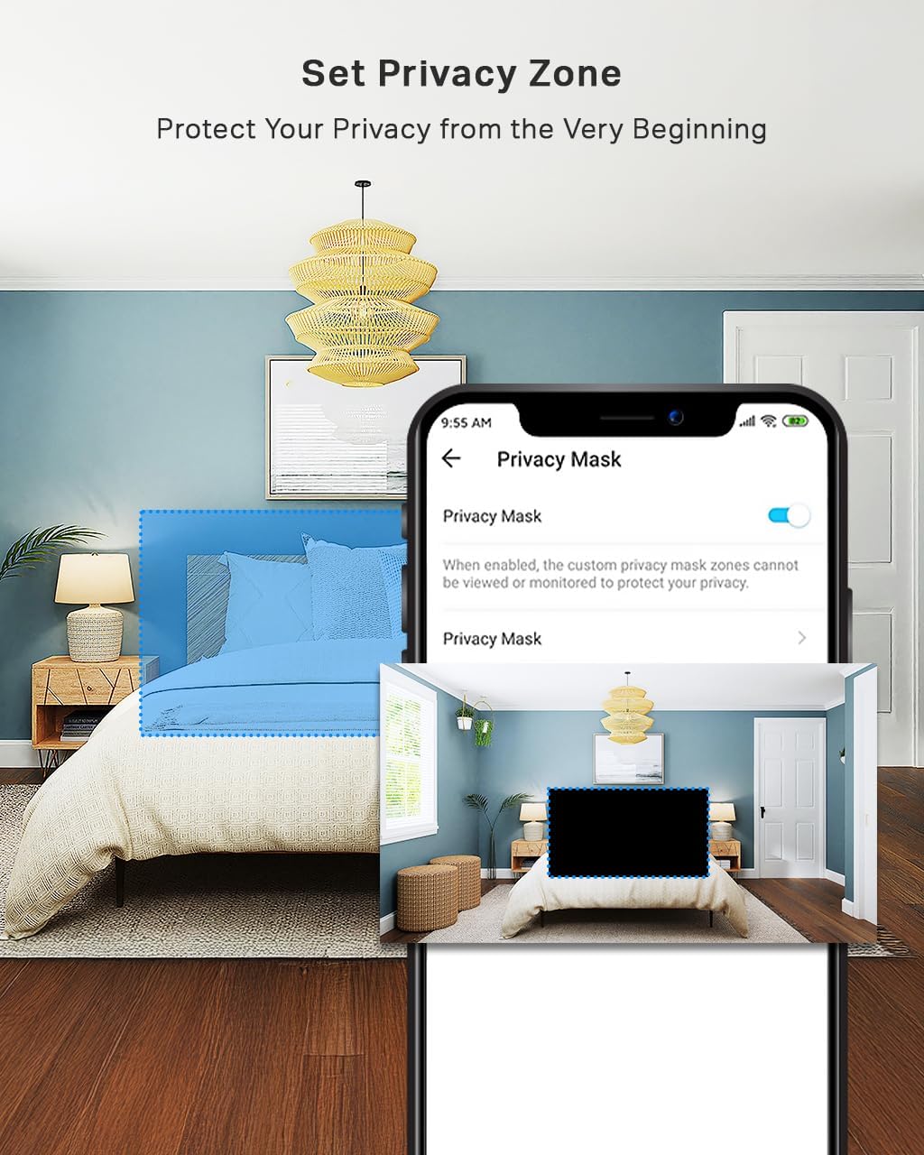C210 2K 3MP Pan/Tilt Indoor Camera House Security Camera, Wifi Camera, No Monthly Fee, AI Detection, Dog Puppy Camera, Baby Camera Monitor, 360° View, Night Vision, Works with Alexa & Google